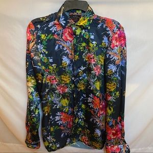 Zara man floral viscose shirt size Small